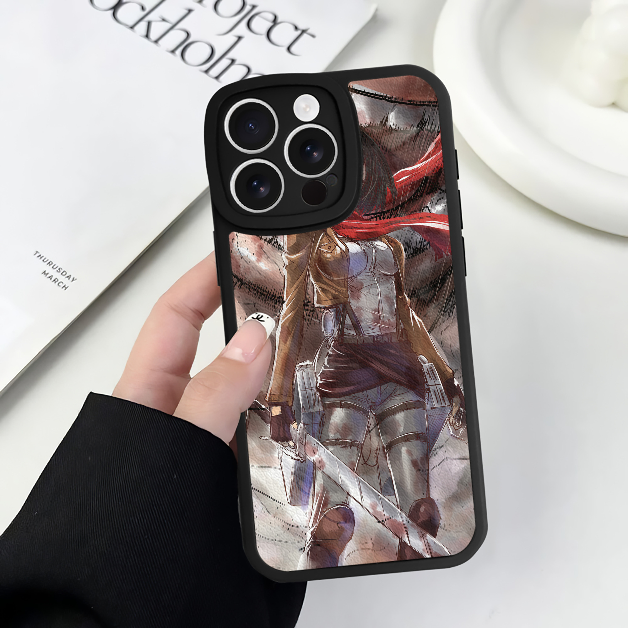 （画像用） 進撃の巨人 Attack on Titan 【iPhone 16シリーズ対応】シリコンスマホケース（レザー調） 材質：シリコン